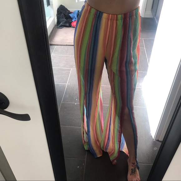 New! Rainbow striped flare pant - Picture 2 of 5